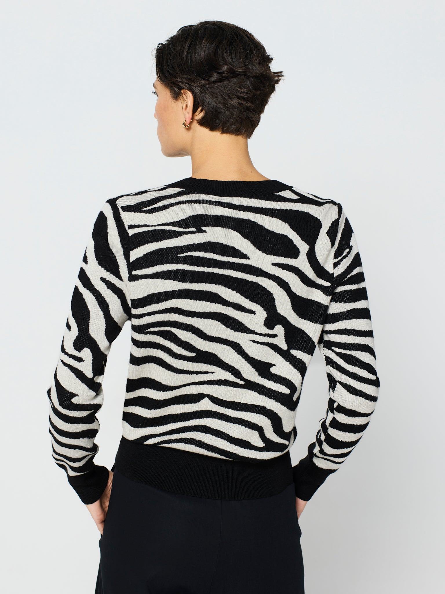 Jersei amb jacquard de zebra coll bec