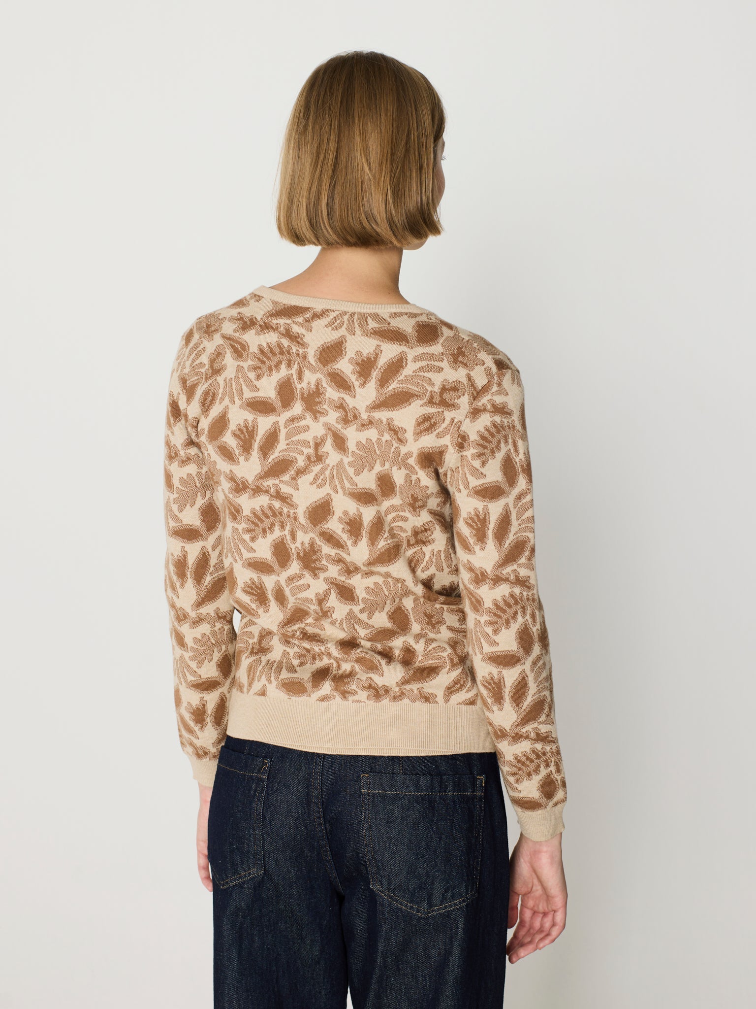 Jaqueta amb jacquard de flors