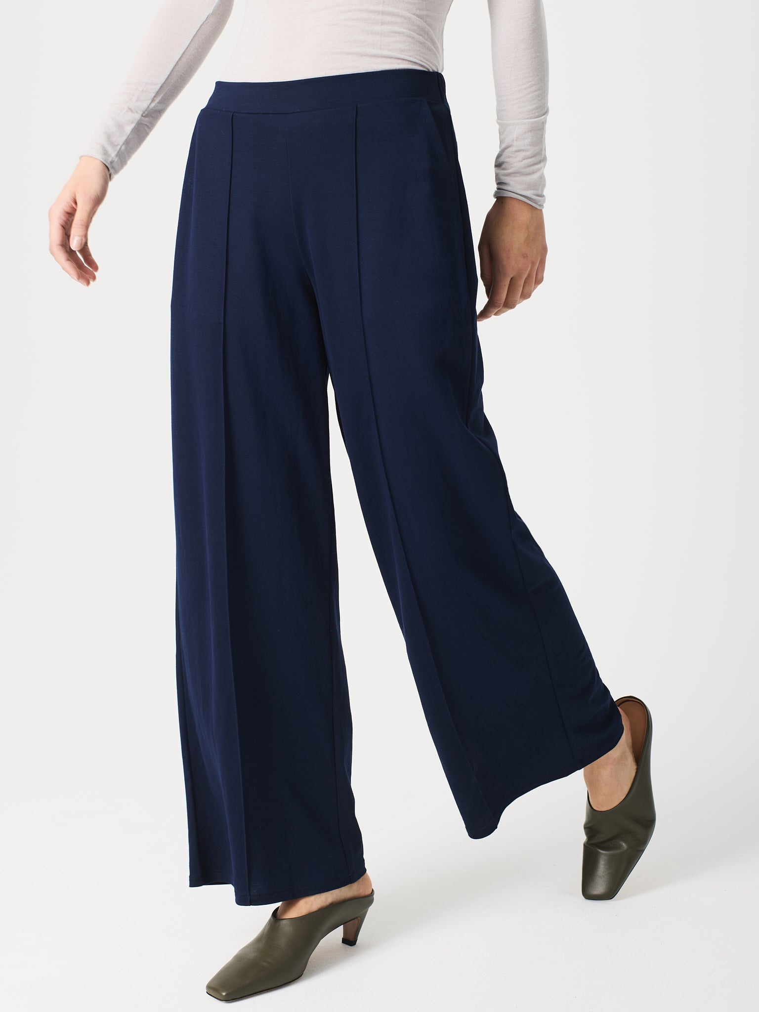 Pantalons rectes de punt circular