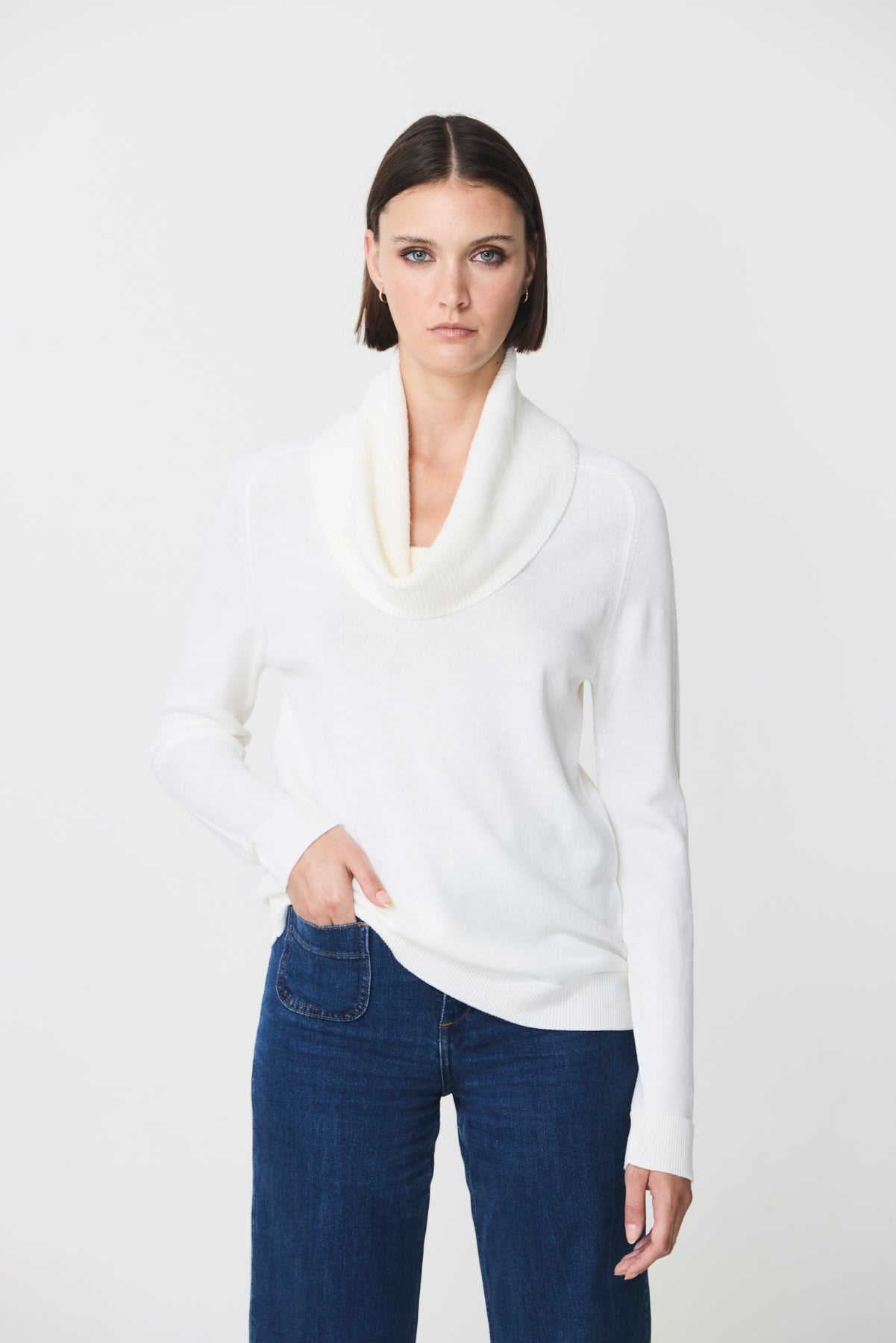 Cowl neck jumper