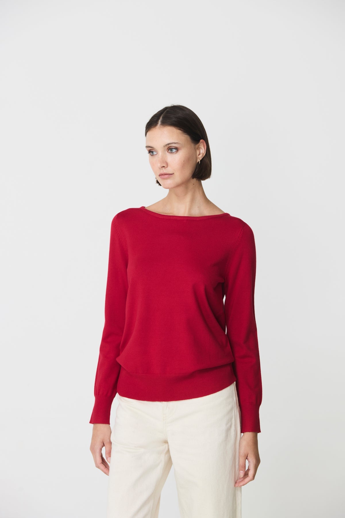 Boat neck sweater