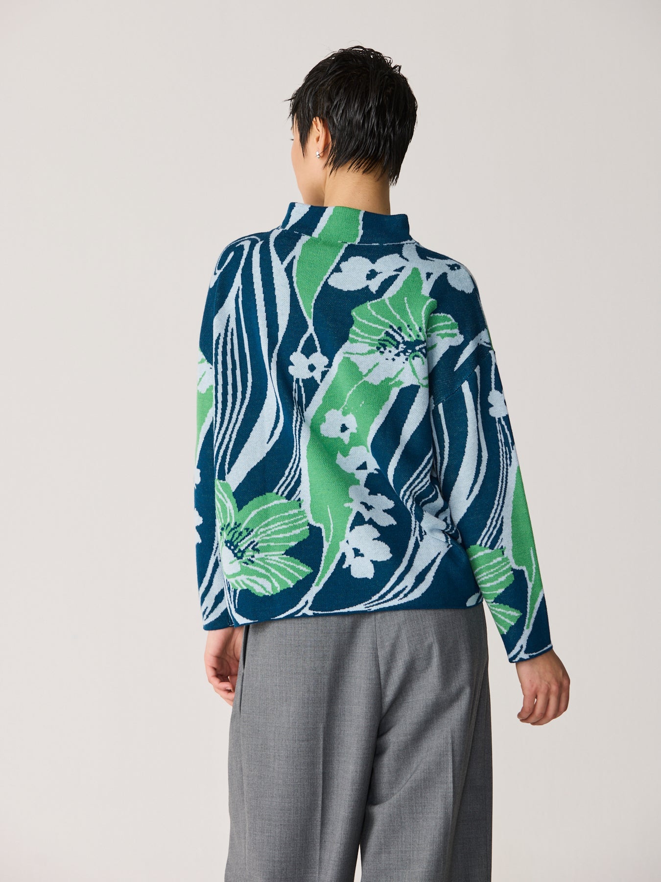 Jersei jacquard màniga caiguda